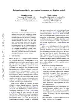 Estimating predictive uncertainty for rumour verification models