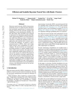 Efficient and Scalable Bayesian Neural Nets with Rank-1 Factors