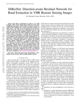DiResNet: Direction-aware Residual Network for Road Extraction in VHR
  Remote Sensing Images