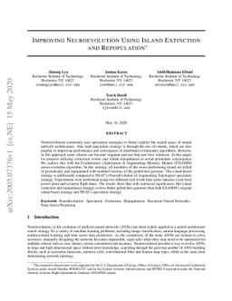 Improving Neuroevolution Using Island Extinction and Repopulation