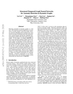 Structural Temporal Graph Neural Networks for Anomaly Detection in
  Dynamic Graphs