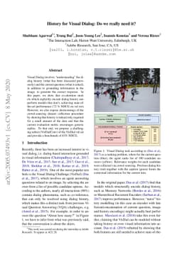 History for Visual Dialog: Do we really need it?
