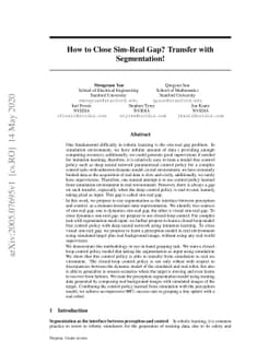 How to Close Sim-Real Gap? Transfer with Segmentation!