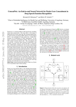 ConcealNet: An End-to-end Neural Network for Packet Loss Concealment in
  Deep Speech Emotion Recognition