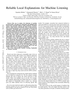 Reliable Local Explanations for Machine Listening