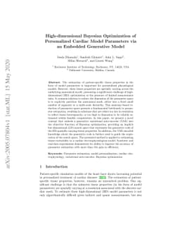 High-dimensional Bayesian Optimization of Personalized Cardiac Model
  Parameters via an Embedded Generative Model