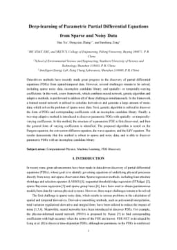 Deep-learning of Parametric Partial Differential Equations from Sparse
  and Noisy Data