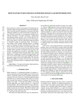 Deep feature fusion for self-supervised monocular depth prediction