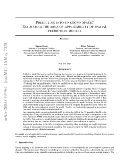 Predicting into unknown space? Estimating the area of applicability of
  spatial prediction models