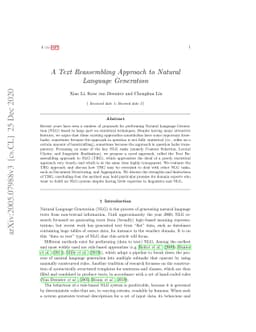 A Text Reassembling Approach to Natural Language Generation