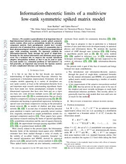 Information-theoretic limits of a multiview low-rank symmetric spiked
  matrix model