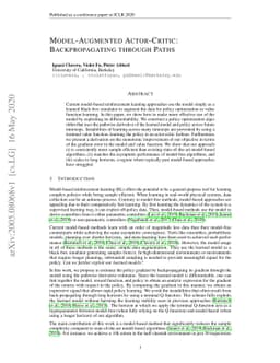 Model-Augmented Actor-Critic: Backpropagating through Paths