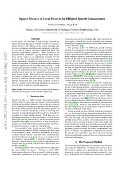 Sparse Mixture of Local Experts for Efficient Speech Enhancement