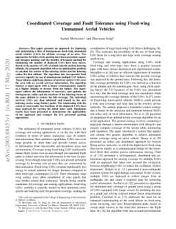 Coordinated Coverage and Fault Tolerance using Fixed-Wing Unmanned
  Aerial Vehicles