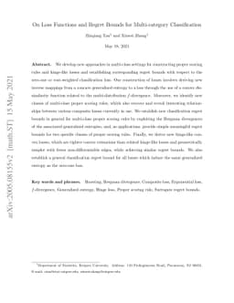 On loss functions and regret bounds for multi-category classification