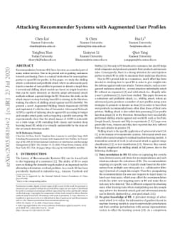 Attacking Recommender Systems with Augmented User Profiles