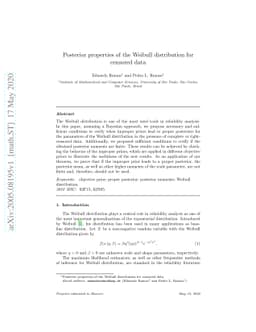 Posterior properties of the Weibull distribution for censored data