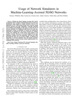 Usage of Network Simulators in Machine-Learning-Assisted 5G/6G Networks