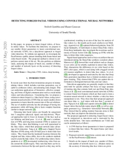 Detecting Forged Facial Videos using convolutional neural network