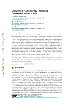 On Efficient Connectivity-Preserving Transformations in a Grid