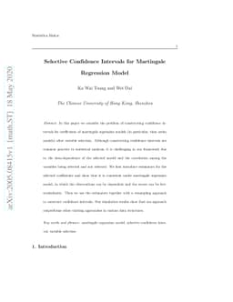 Selective Confidence Intervals for Martingale Regression Model