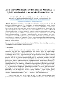 Atom Search Optimization with Simulated Annealing -- a Hybrid
  Metaheuristic Approach for Feature Selection
