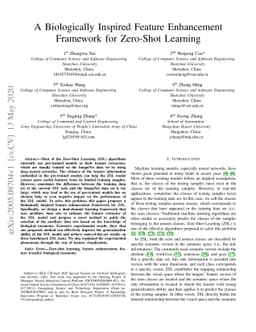 A Biologically Inspired Feature Enhancement Framework for Zero-Shot
  Learning