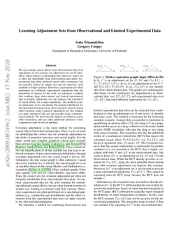 Learning Adjustment Sets from Observational and Limited Experimental
  Data