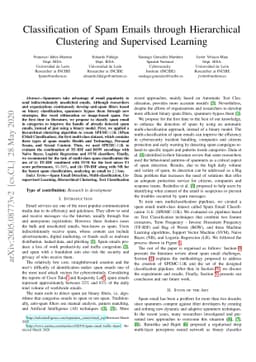 Classification of Spam Emails through Hierarchical Clustering and
  Supervised Learning