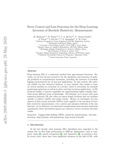 Error Control and Loss Functions for the Deep Learning Inversion of
  Borehole Resistivity Measurements
