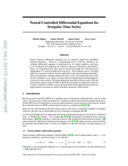 Neural Controlled Differential Equations for Irregular Time Series