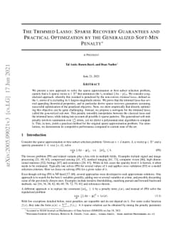 The Trimmed Lasso: Sparse Recovery Guarantees and Practical Optimization
  by the Generalized Soft-Min Penalty