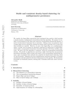 Stable and consistent density-based clustering via multiparameter
  persistence