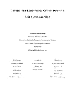 Tropical and Extratropical Cyclone Detection Using Deep Learning