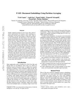 P-SIF: Document Embeddings Using Partition Averaging