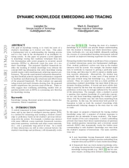 Dynamic Knowledge embedding and tracing