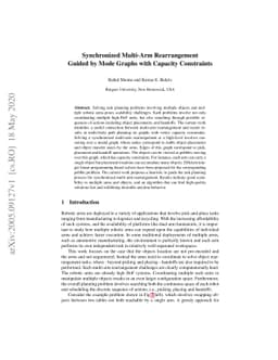 Synchronized Multi-Arm Rearrangement Guided by Mode Graphs with Capacity
  Constraints