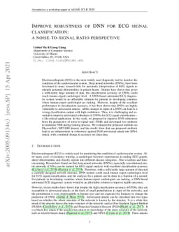 Improve robustness of DNN for ECG signal classification:a
  noise-to-signal ratio perspective