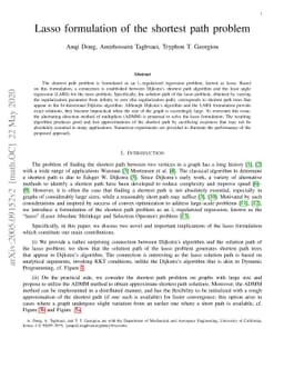 Lasso formulation of the shortest path problem
