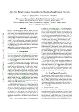 Atss-Net: Target Speaker Separation via Attention-based Neural Network