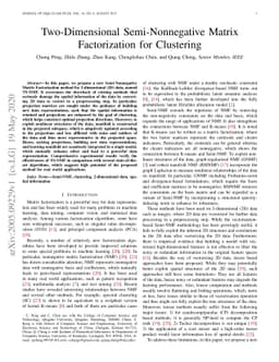 Two-Dimensional Semi-Nonnegative Matrix Factorization for Clustering