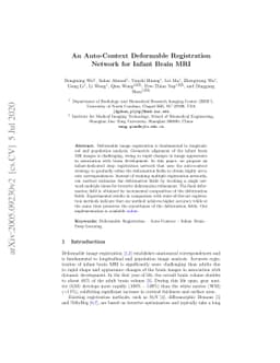 An Auto-Context Deformable Registration Network for Infant Brain MRI