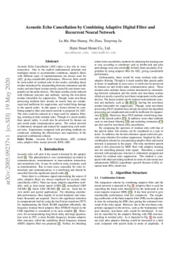 Acoustic Echo Cancellation by Combining Adaptive Digital Filter and
  Recurrent Neural Network