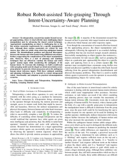 Robust Robot-assisted Tele-grasping Through Intent-Uncertainty-Aware
  Planning