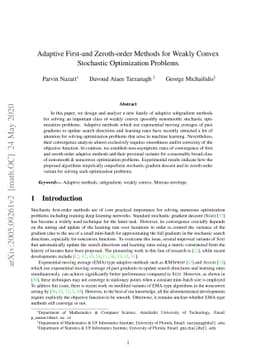 Adaptive First-and Zeroth-order Methods for Weakly Convex Stochastic
  Optimization Problems