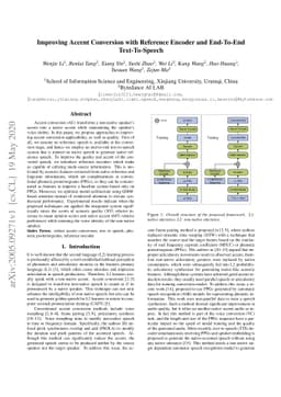 Improving Accent Conversion with Reference Encoder and End-To-End
  Text-To-Speech