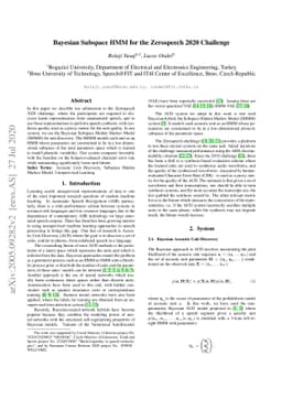 Bayesian Subspace HMM for the Zerospeech 2020 Challenge