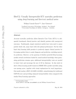ISeeU2: Visually Interpretable ICU mortality prediction using deep
  learning and free-text medical notes