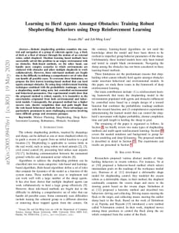 Learning to Herd Agents Amongst Obstacles: Training Robust Shepherding
  Behaviors using Deep Reinforcement Learning