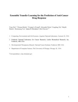 Ensemble Transfer Learning for the Prediction of Anti-Cancer Drug
  Response